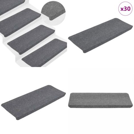 Tappetini Autoadesivi per Scale 30 pz Grigi 65x24,5x3,5 cm - Tappetini antiscivolo - Tappetini per scale grigi