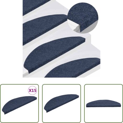 Tappetini autoadesivi -  Tappetini Autoadesivi per Scale 15 pz 65x22,5x3,5 cm Blu