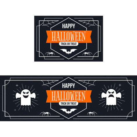 Tappetini decorativi da cucina per Halloween, set di 2 comodi tappetini e tappetini da cucina