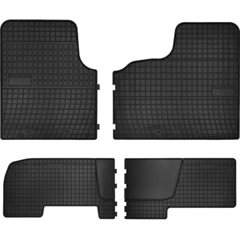 Tappetini in gomma per auto per: Opel Vivaro II furgone per consegne 2 file (2014-2019) - neri, su misura