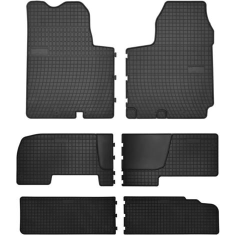 Tappetini in gomma per auto per: Renault Trafic II furgone 3 file (2001-2014) - neri, su misura