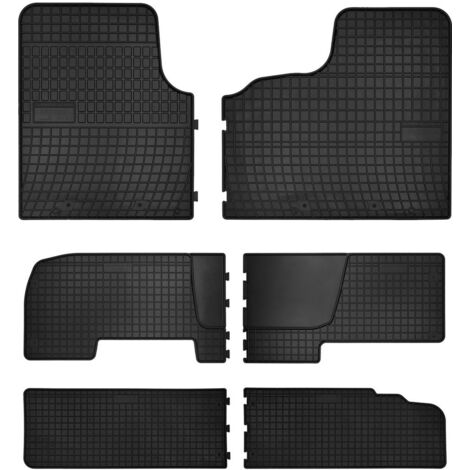Tappetini in gomma per auto per: Renault Trafic III furgone 3 file (2014-) - neri, su misura