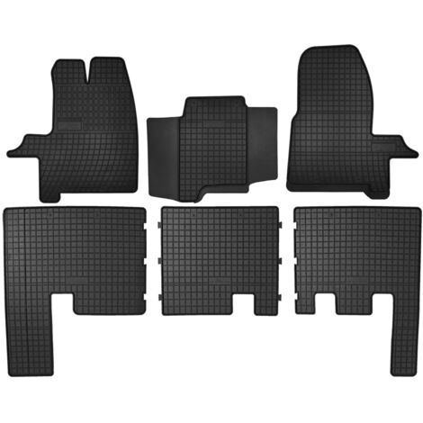 Tappetini in gomma per: Ford Transit Custom furgone, 2 file (2012-2021) - neri, su misura