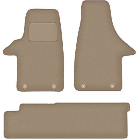Tappetini in velluto per: furgone VW Transporter T5, 2 file (2003-2015) beige
