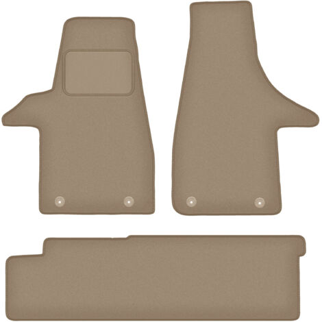 Tappetini in velluto per: VW Transporter T6 furgone per consegne 2 file (2015-2019) beige
