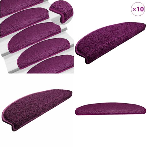 Tappetini per scale 10 pz 65x21x4 cm Viola Semicircolari Grandi - Tappetini per scale viola - Tappetini per scale semicircolari