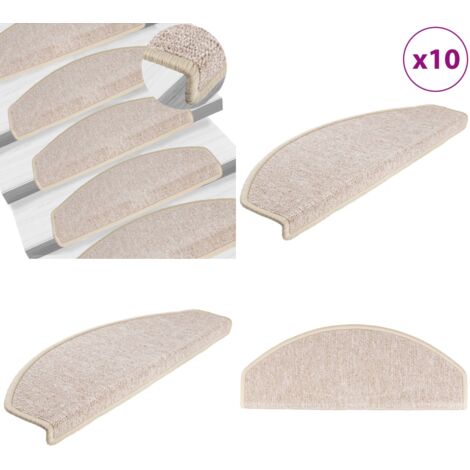 Tappetini per scale 10 pz 65x24x4 cm tortora semicircolari grandi - Tappetini antiscivolo - Tappetini per scale tortora