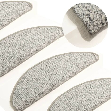 Tappetini per Scale 15 pz Grigio Chiaro 56x17x3 cm vidaXL