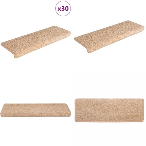 Tappetini per scale 30 pz 65x21x4 cm Oro Bordo rettangolare - Tappetini antiscivolo - Tappetini per scale oro