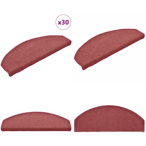 Tappetini per scale 30 pz 65x24x4 cm Bordeaux Semicircolari Grandi - Tappetini antiscivolo - Tappetini per scale 30 pz