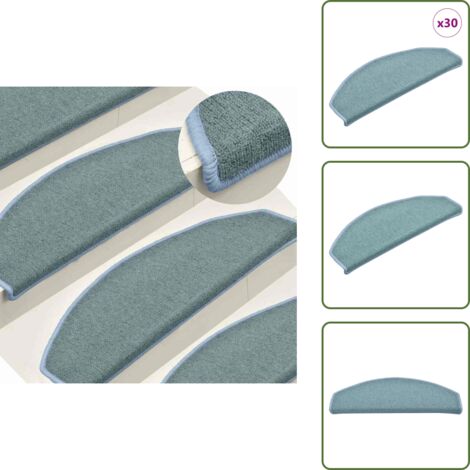 Tappetini per scale 30 pz - vidaXL Tappetini per scale 30 pz 65x24x4 cm Blu mare Semicircolari Grandi -
