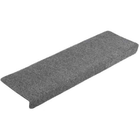 vidaXL Tappetini per Scale Tessuto Agugliato 10 pz 65x25 cm Bordeaux 