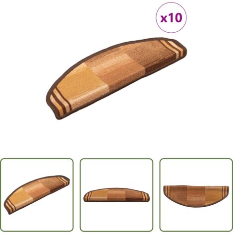 Tappetini per scale anti scivolo -  Tappetini per Scale Autoadesivi 10pz 65x21x4 cm Marroni