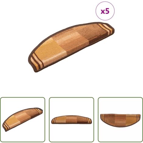 Tappetini per scale antiscivolo -  Tappetini per Scale Autoadesivi 5 pz 65x21x4 cm Marroni