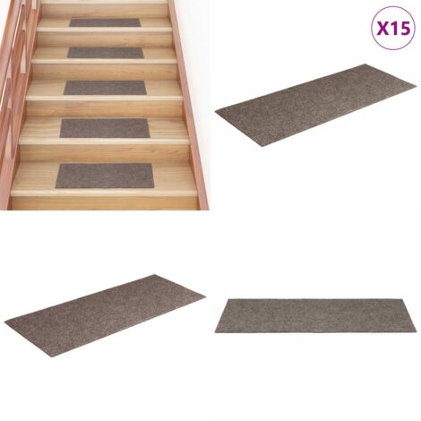 Tappetini per scale autoadesivi 15 pz 60x25 cm beige rettangolari - Tappeti autoadesivi - Tappeti per scale autoadesivi