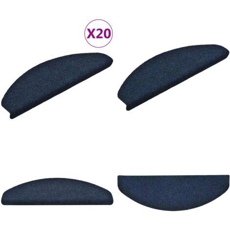 Tappetini per scale autoadesivi 20 pz 65x21x4 cm blu navy semicircolari grandi - Tappeti autoadesivi - Tappeti per scale autoadesivi