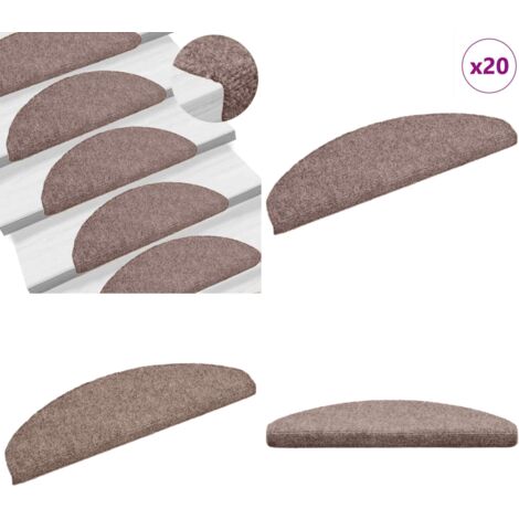 Tappetini per scale autoadesivi 20 pz 65x21x4 cm Marrone Chiaro semicircolari grandi - Tappeti autoadesivi - Tappeti antiscivolo
