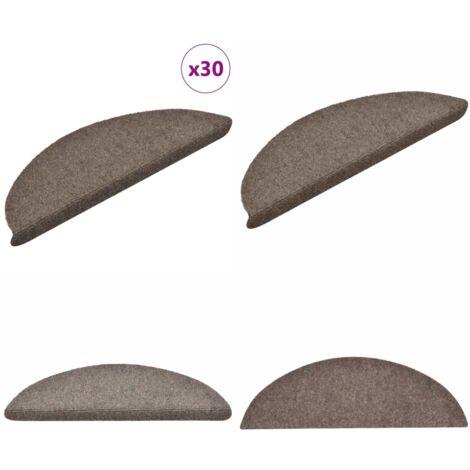 Tappetini per scale autoadesivi 30 pz 56x17x3 cm beige semicircolari - Tappeti autoadesivi - Tappeti per scale autoadesivi