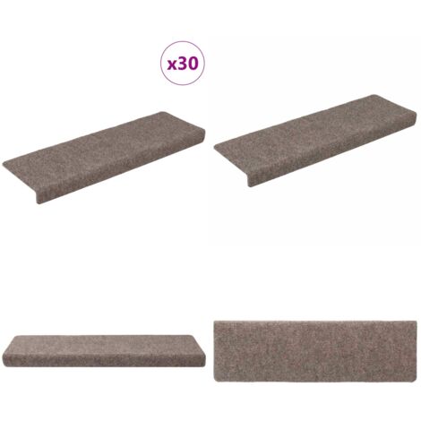 Tappetini per scale autoadesivi 30 pz 65x21x4 cm beige bordo rettangolare - Tappeti autoadesivi - Tappeti per scale autoadesivi