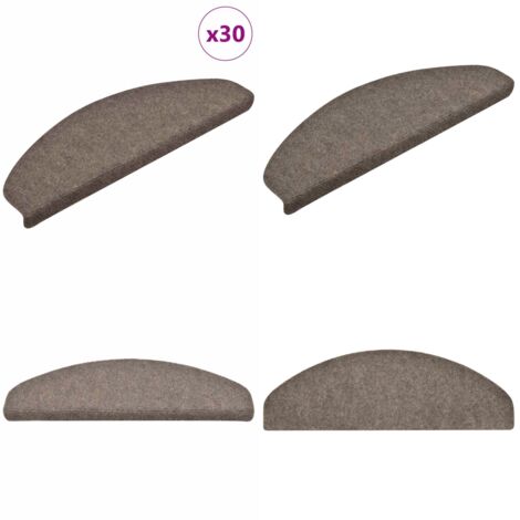 Tappetini per scale autoadesivi 30 pz 65x21x4 cm beige semicircolari grandi - Tappeti autoadesivi - Tappeti per scale autoadesivi