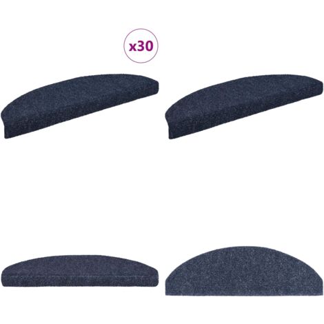 Tappetini per scale autoadesivi 30 pz 65x21x4 cm blu semicircolari grandi - Tappeti autoadesivi - Tappeti per scale blu
