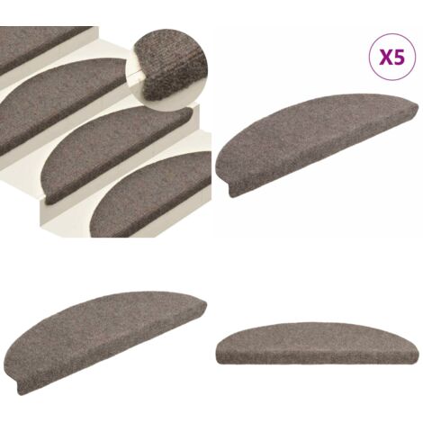 Tappetini per scale autoadesivi 5 pz 65x21x4 cm beige semicircolari grandi - Tappeti autoadesivi - Tappeti per scale autoadesivi