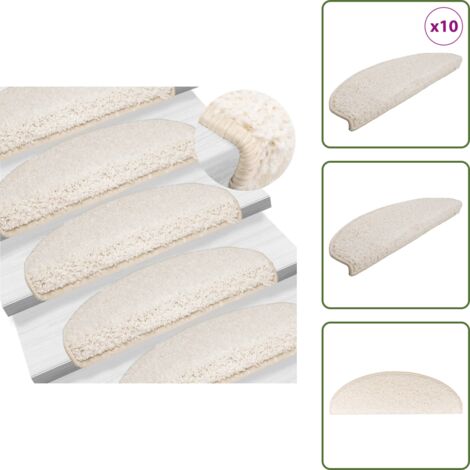 Tappetini per scale grandi - vidaXL Tappetini per scale 10 pz 65x21x4 cm Bianco Semicircolari Grandi - Tappetini per scale pieghevoli