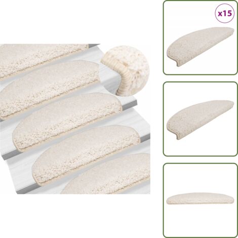 Tappetini per scale grandi - vidaXL Tappetini per scale 15 pz 65x21x4 cm Bianco Semicircolari Grandi - Tappetini per scale semicircolari
