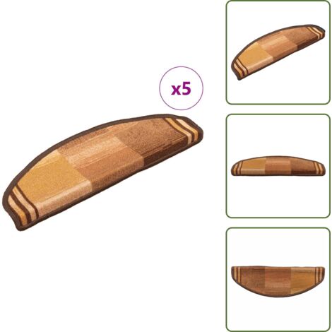 Tappetini per scale in poliammide - vidaXL Tappetini per Scale Autoadesivi 5 pz 65x21x4 cm Marroni -