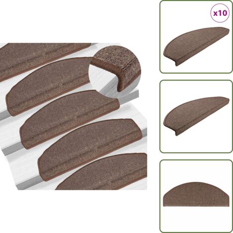 Tappetini per scale pieghevole - vidaXL Tappetini per scale 10 pz 65x24x4 cm Marrone caffè Semicircolari Grandi - Tappetini per scale lavabili