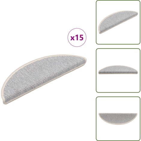 Tappetini per scale semicircolari - vidaXL Tappetini per scale 15 pz 56x17x3 cm Argento Semicircolari -