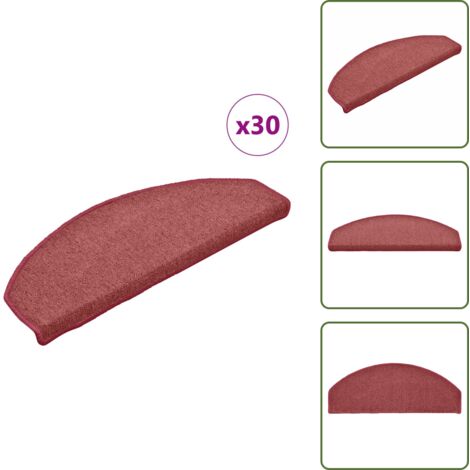 Tappetini per scale semicircolari - vidaXL Tappetini per scale 30 pz 65x24x4 cm Bordeaux Semicircolari Grandi - Tappetini per scale in PP