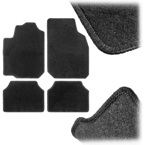 Tappetini universali in velluto per auto, neri, set da 4 pezzi