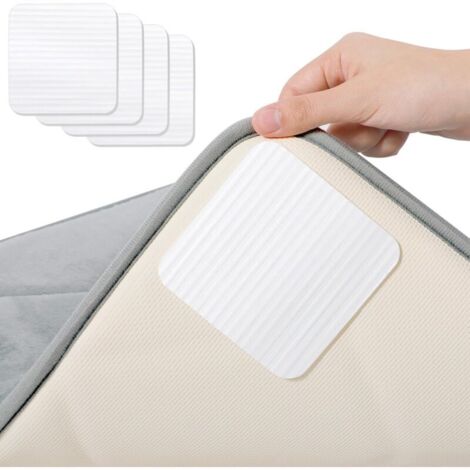 Tappetino antiscivolo 10 x 10 cm, lavabile, ritagliabile, sottotappeto antiscivolo, tappetino antiscivolo per cucina, camera da letto, soggiorno, bagno - 4 pezzi