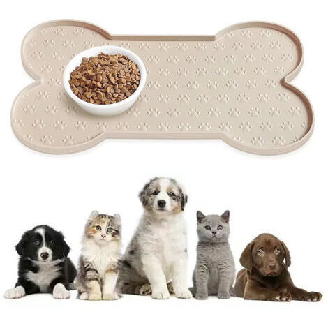 Tappetino antiscivolo in silicone per ciotole per cani, adatto a cani di piccola e media taglia e piatti per cibo per gatti, albicocca