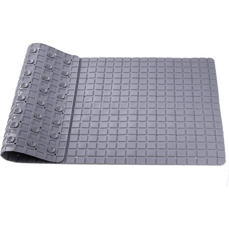 Tappetino antiscivolo per doccia Tappetino da bagno con ventose Fori di drenaggio per vasche e docce Tappetino antimuffa Lungo 70 x 40 cm Grigio
