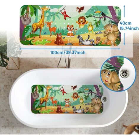 Tappetino antiscivolo per il bagnetto dei bambini, 100x40 cm, tappetino da bagno antiscivolo, tappetino doccia resistente con 200 ventose per bambini e neonati, materiale in PVC senza BPA, lavabile in