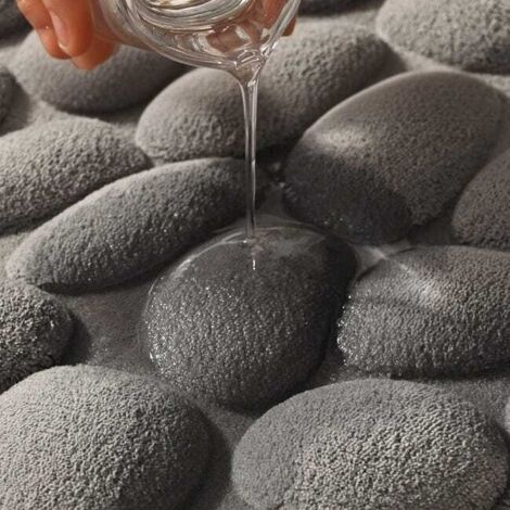 Tappetino antiscivolo per ingressi e bagni, tappetino antiscivolo in memory foam, zerbino waffle, nero, 5080cm