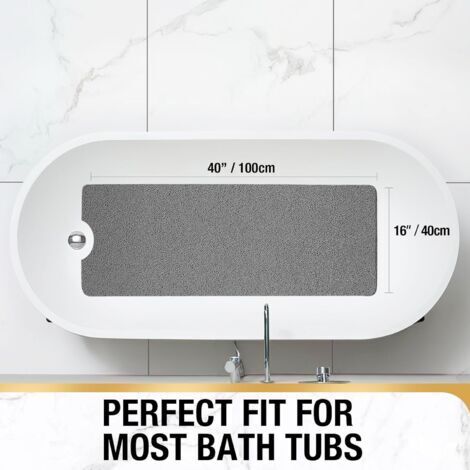 Tappetino antiscivolo per vasca da bagno 100x40 cm, tappetino antiscivolo extra lungo per doccia, tappetino antiscivolo in morbida spugna di PVC per vasca da bagno, tappetino ad asciugatura rapida, se