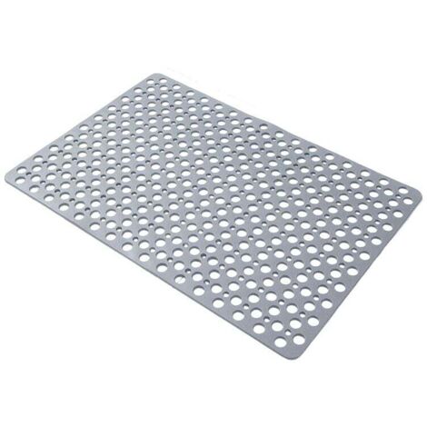 Tappetino antiscivolo per vasca, tappetino doccia in TPE con ventose e fori di drenaggio, grigio 43 x 75 cm