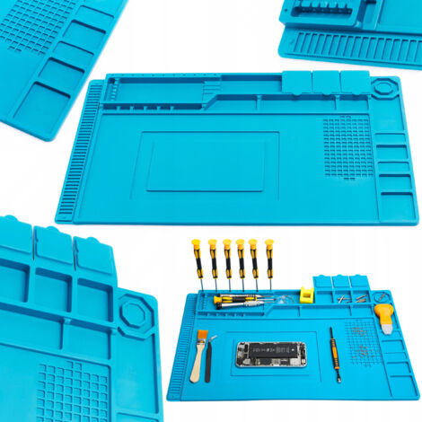 Tappetino antistatico in silicone blu 450x300mm TE-501