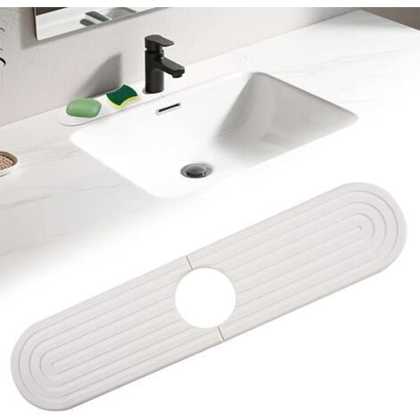 Vassoio Asciugatura In Diatomite 45 Cm – Tappetino Assorbente Per Lavello, Cucina E Bagno, Design Moderno Antimacchia, Grigio