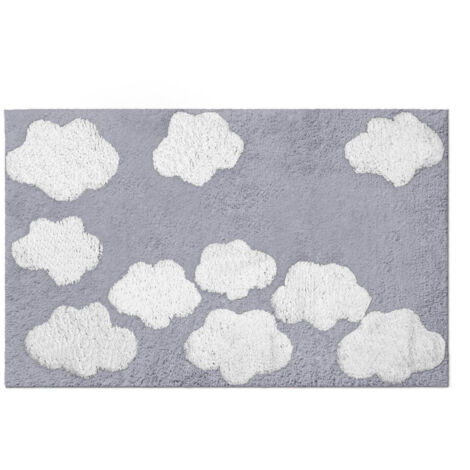 Tappetino bagno 100% cotone nuvole perla antiscivolo cm50x80x2