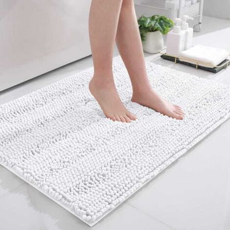 Tappetino bagno in ciniglia, tappeto assorbente, antiscivolo e lavabile, tappeto soggiorno, 41x61CM, adatto per soggiorno e bagno