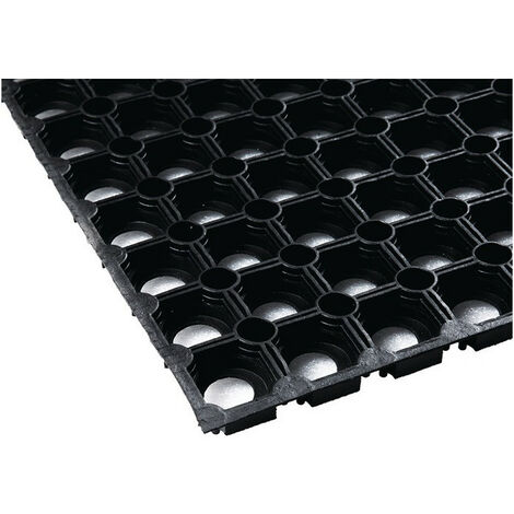 Tappetino circolare in gomma l. 0,8 m L. 1,2 m spessore 22 mm nero NR / SBR senza inserto in tessuto