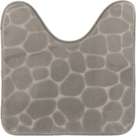 Tappetino contour in microfibra con ciottoli 45x50 cm - grigio chiaro - Tendance