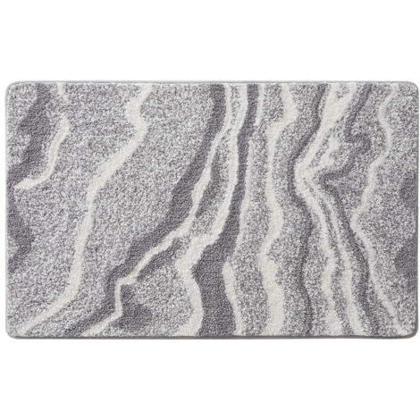 Tappetino da bagno antiscivolo 50 x 80 cm, super assorbente, design moderno, lavabile in lavatrice, per vasca da bagno, doccia, camera da letto, grigio