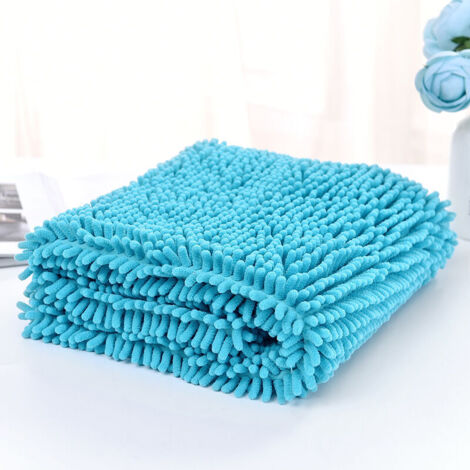 Tappetino da bagno antiscivolo a pelo lungo in microfibra ciniglia, 35x60 cm, lavabile in lavatrice, con morbida microfibra ciniglia assorbente per vasca, doccia e bagno.