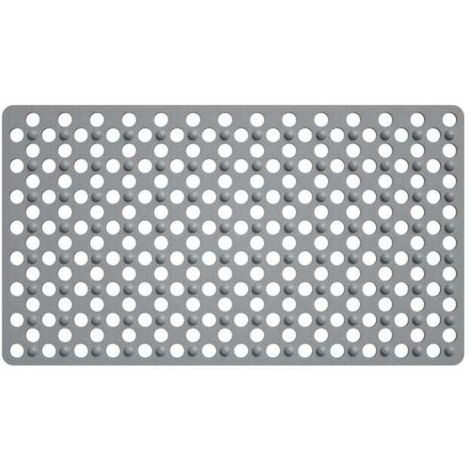 Tappetino da bagno antiscivolo con ventose in silicone TPE grigio - Inodore, garantisce sicurezza e comfort (36x72cm)
