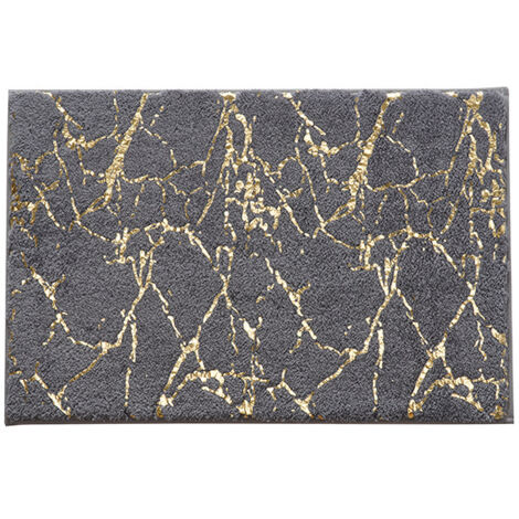 Tappetino da bagno antiscivolo e lavabile - Morbida microfibra - Assorbente - Per il bagno - 40 x 60 cm, grigio